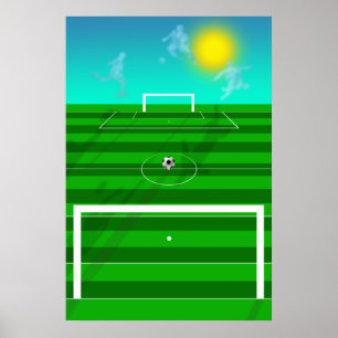Poster Campo de futebol e campo de futebol de nuvens