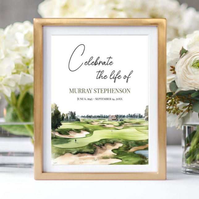 Poster Campo de Golfe Bem-vindo à Celebração da Vida (Criador carregado)