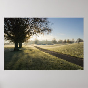 Póster Campo de golfe Frost-Coberto