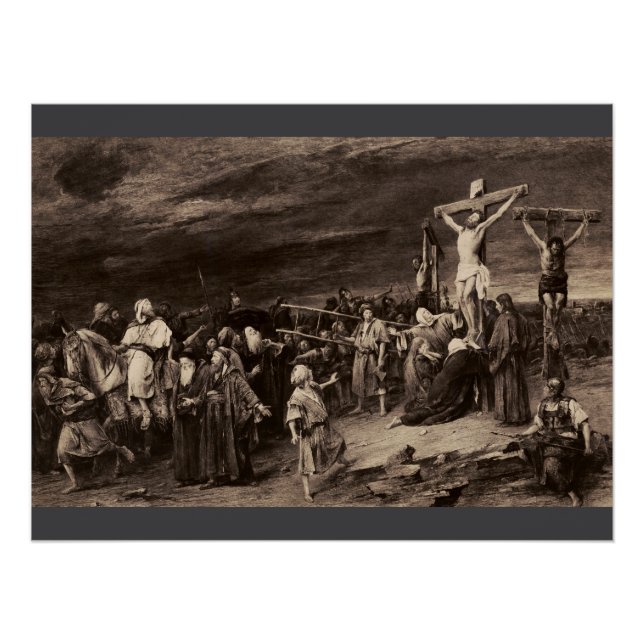 Póster Campo de Golgotha e Jesus de Munkacsy (Frente)