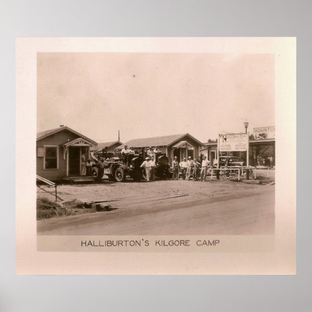 Póster Campo de Halliburton, Kilgore, Texas 1931 (Frente)