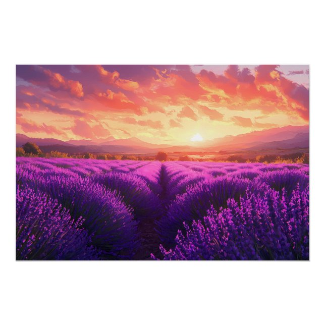 Póster Campo de lavanda na Provença (Frente)