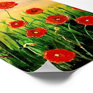 Poster Campo de papagaios vermelhos