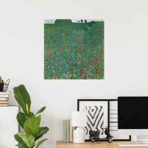 Póster Campo de Papoulas por Gustav Klimt, Arte Novo Vint