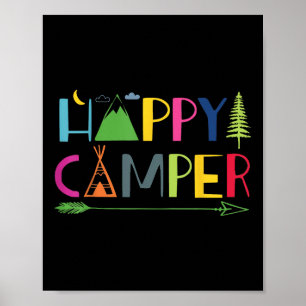 Poster Campo de Seta Feliz de Verão Acampamento Presente 