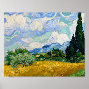 Poster Campo de trigo com ciprestes por Vincent Van Gogh