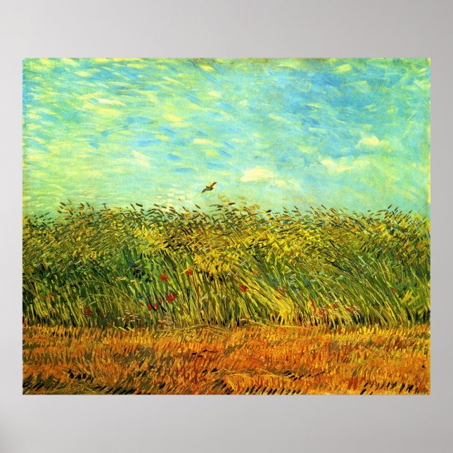 Póster Campo de Trigo com Lark (van Gogh) (Frente)
