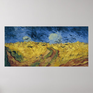 Póster Campo de trigo de Vincent van Gogh com corvos