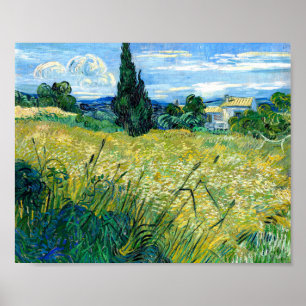 Poster Campo de trigo verde com Cypress (1889) Van Gogh A