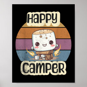 Poster Campo Feliz de Marshmallow Meninas Cute Camp