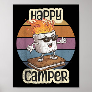 Poster Campo Feliz de Marshmallow Meninas Cute Camp