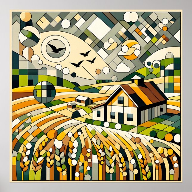 Poster Campo Geométrico (Frente)