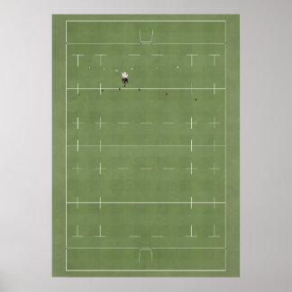 Poster Campo Ilustrado de Rugby de cima