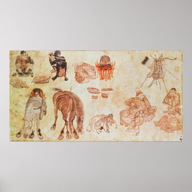 Póster Campo nômade mongol, século 15 (Frente)