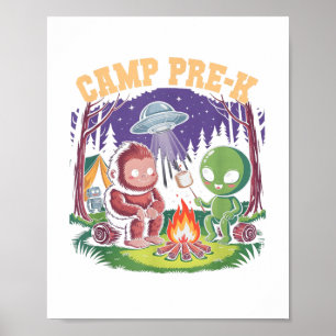 Poster Campo Pré-k das Crianças de Corte Camp Alienígena 