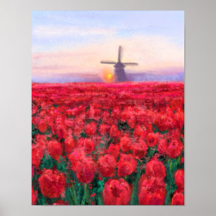 Poster Campo Tulips - Paisagem - Primavera nos Países Bai