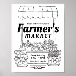 Poster Camponeses vendem mercado fazendeiros vendedores a