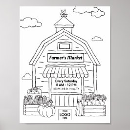 Poster Camponeses vendem mercado fazendeiros vendedores a