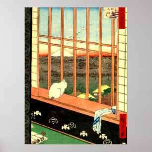 Poster Campos de Arroz de Asakusa Utagawa Hiroshige 1857