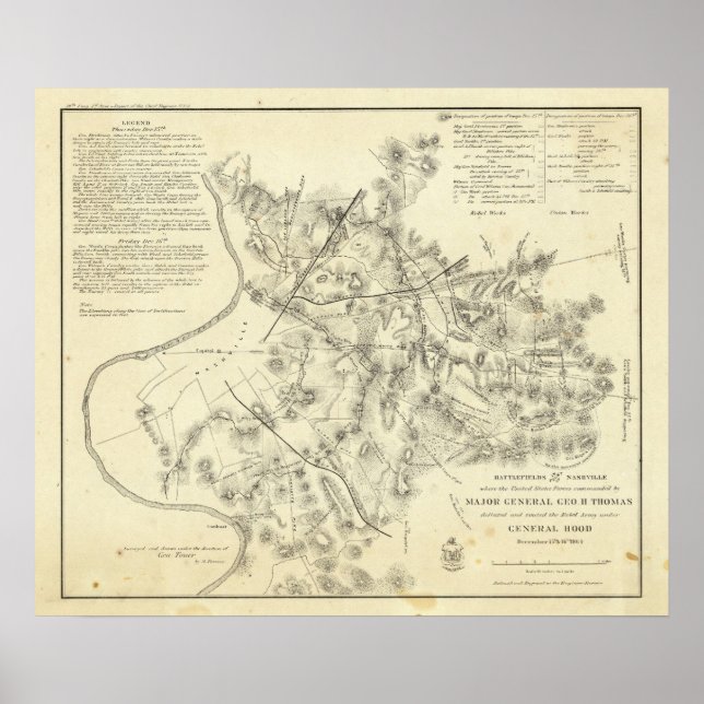 Póster Campos de batalha em frente a Nashville (Frente)