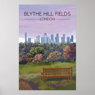 Poster Campos de Blythe Hill Cartaz de Viagens do Parque 