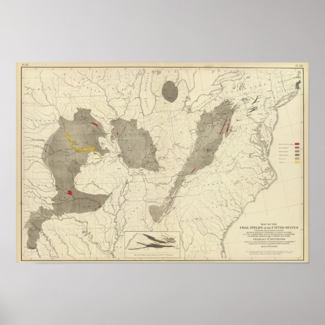 Póster Campos de carvão dos EUA (Frente)