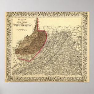 Poster Campos de carvão na Virgínia Ocidental