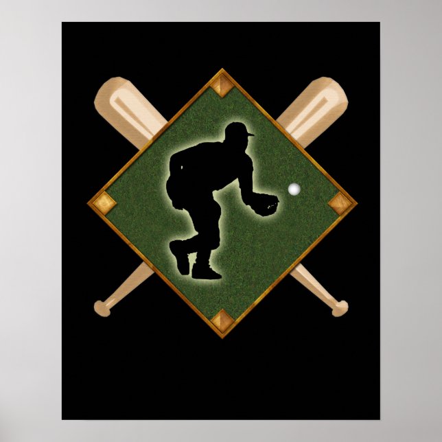 Póster Campos de Diamante de Baseball 1 (Frente)