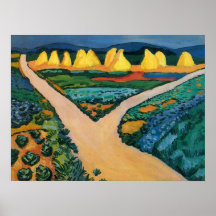 Campos de Legumes por August Macke, Arte Fino Vint