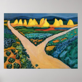Poster Campos de Legumes por August Macke, Arte Fino Vint