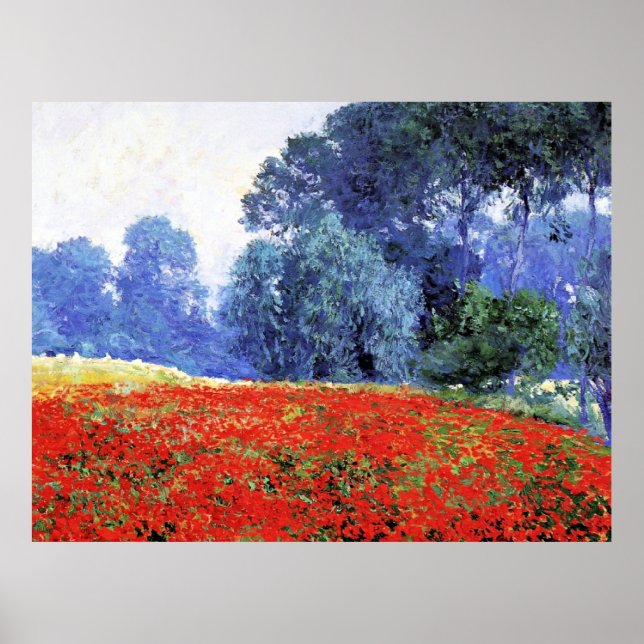 Poster Campos de Papoulas, bela pintura de Guy Rose (Frente)
