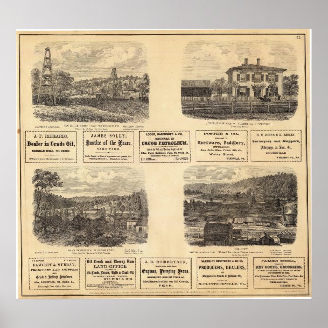 Póster Campos de petróleo, residência (Frente)