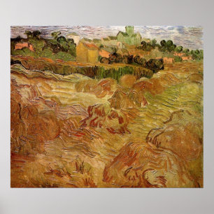 Poster Campos de Trigo com Auvers de Vincent van Gogh