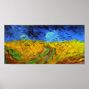 Póster Campos de trigo com Corvos Van Gogh de Belas Artes