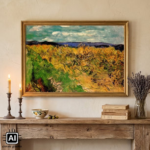 Poster Campos de trigo com flores de Cornflower por Vince