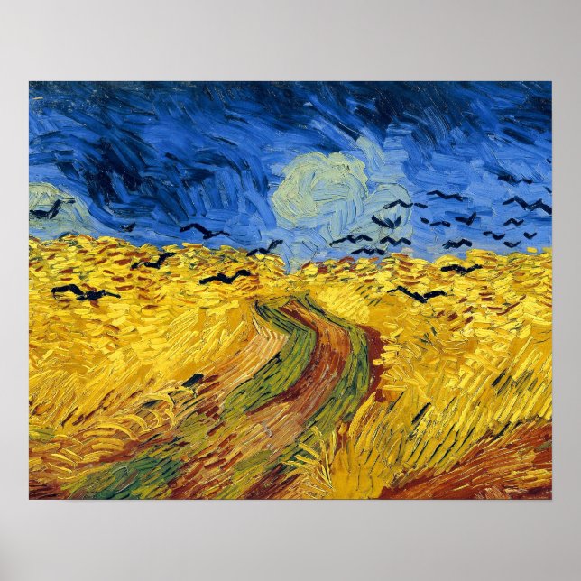 Poster Campos de Trigo de Van Gogh pintura impressionista (Frente)