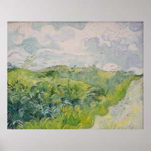 Poster Campos de trigo verde - Van Gogh - c1889