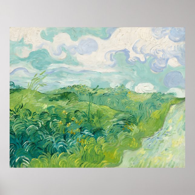 Poster Campos de trigo verde-Vincent van Gogh (Frente)