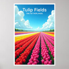 Poster Campos de Tulipas Cartaz de Viagem Holanda