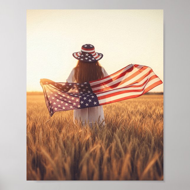 Poster Campos Dourados de Liberdade – Arte de 4 de Julho (Frente)