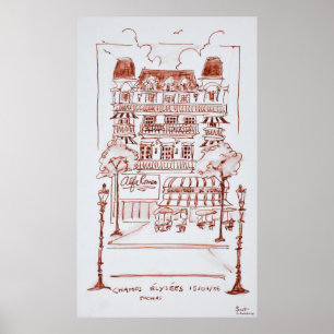 Póster Campos Elísios Paris, França