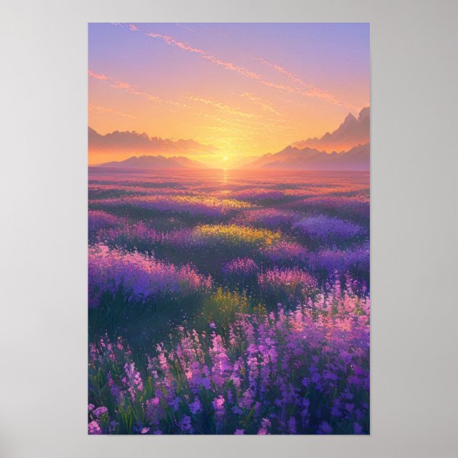 Poster Campos Roxo e Dourado (Frente)