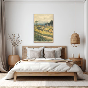 Poster Campos Tranquilos – Arte Vintage do Interior Japon