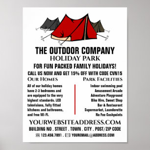 Poster Campsite, Anúncio de Holiday Park