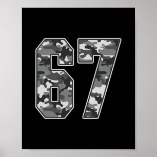 Poster Camuflagem #67 Camisa Número 67 Uniforme Favorito 