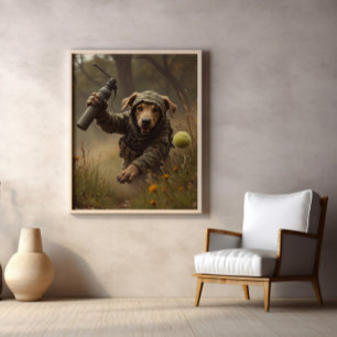 Poster Camuflagem, Bola de Tênis e Patas Táticas