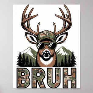 Poster Camuflagem de Caça de Veado Camuflado Bruh Alce Ce