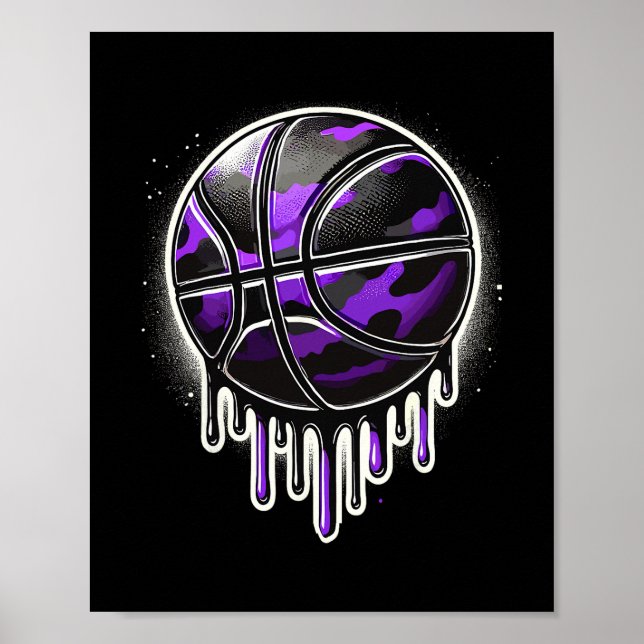 Poster Camuflagem de gotejamento roxo Sketll (Frente)