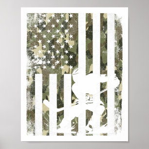 Poster Camuflagem de Hóquei no Gelo Bandeira dos EUA Joga