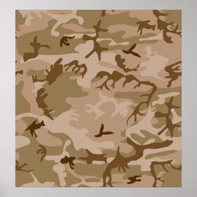 Póster Camuflagem Deserto - Camuflagem Marrom (Frente)